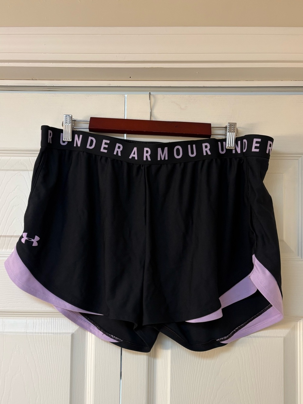 Under Armour Women's Black & Lavender Running Shorts